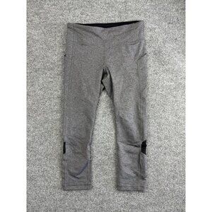 Lululemon Pants Womens 6 Gray Black Crop Leggings Yoga Mesh Pocket Athletic
